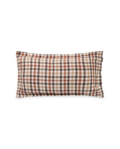 'Lexington  Rust / Brown / White Checked Cotton Flannel Pillowcase'