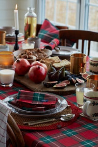 'Lexington Checked Cotton Red/ Green Tablecloth'