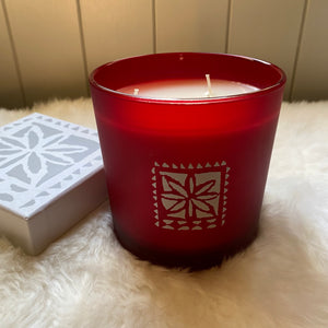 'Large Coin du Feu Scented Candle in Red Glass'