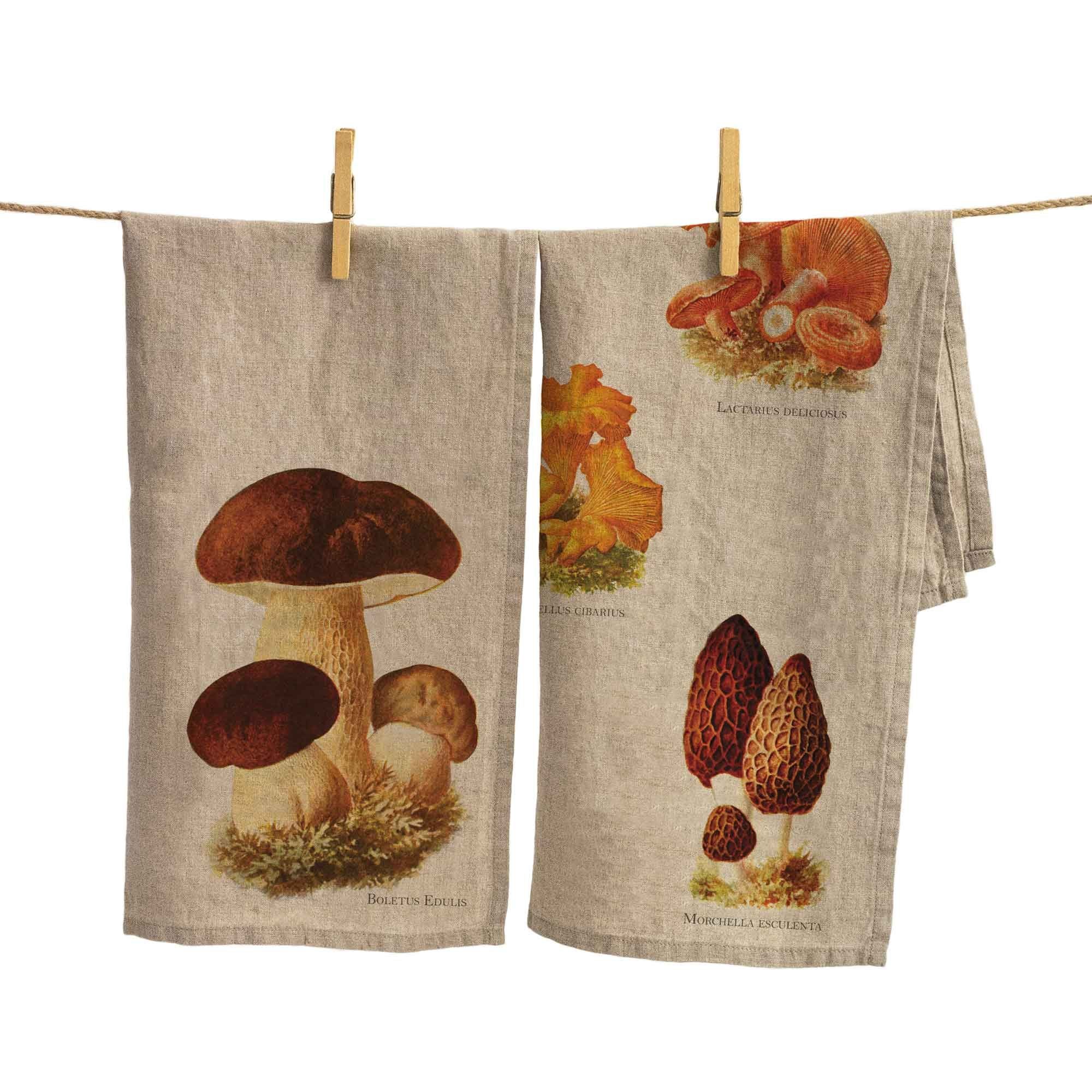 'Wild Mushroom Linen Towels Set'